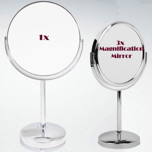샤인 양면 탁상거울(중/3배 확대거울 겸용) Shiny Double Sided Magnifying Table Mirror(M/1X/3X)  