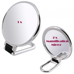 Folding 2x manifying hand table makeup cosmetic mirror(S) 샤인 폴더 손거울 겸용 탁상 확대거울(소)