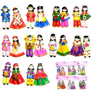 Korean Traditional Figure Colormix Couple Fridge Magnets 한국 민속 칼라믹스 커플 냉장고자석