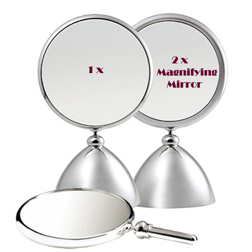 Henings Shiny Beauty Round Shape Makeup Mirror(M) with 2x magnifier 헤닝스 뷰티 원형 확대거울 겸용 탁상거울(중)