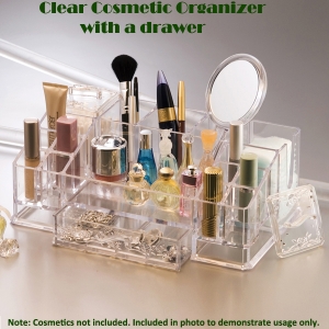 Transparent Cosmetic,Makeup, and Beauty Tools Organizer with a drawer(L)  투명 화장품향수 보관함(대)
